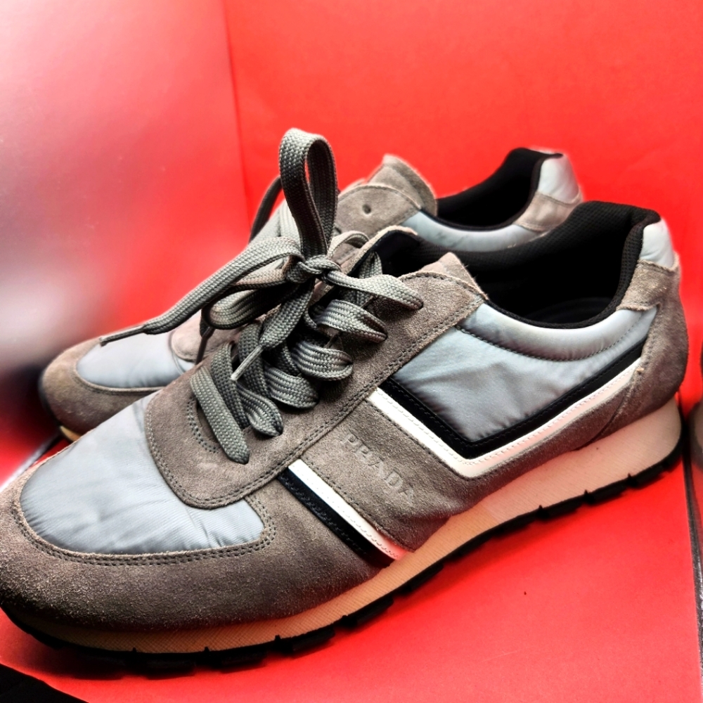 Suede prada men's sneakers